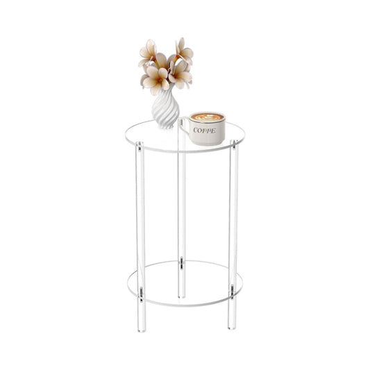 YX107 Acrylic Round Two-layer Small Bedside Table, YX107