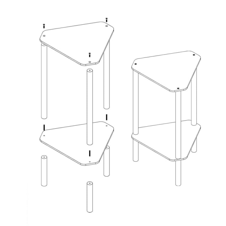 Acrylic Polygon Dual Layer Table Bedside Storage Rack, YX122