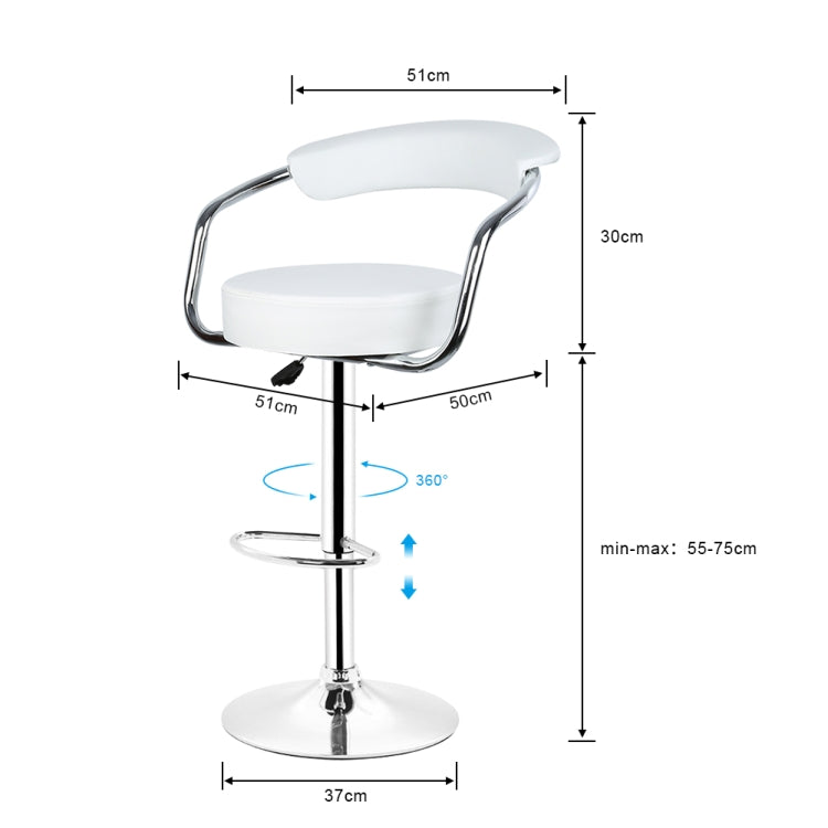 Leather Swivel Chair Height Adjustable Stainless Steel Bracket Bar Chair