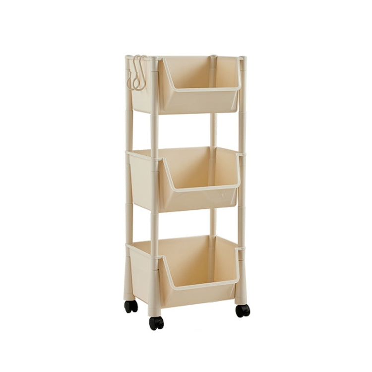 Household Movable Floor-Standing Trolley Bookcase Multifunctional Kitchen Bedroom Shelf With Wheels, 2 Layer With Lid, 2 Layer Without Lid, 3 Layer With Lid, 3 Layer Without Lid, 4 Layer With Lid, 4 Layer Without Lid