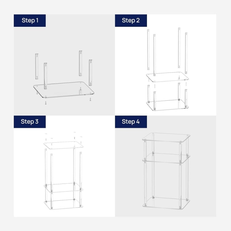 3 Layer Acrylic Square Table Bedroom Living Room Wine Table